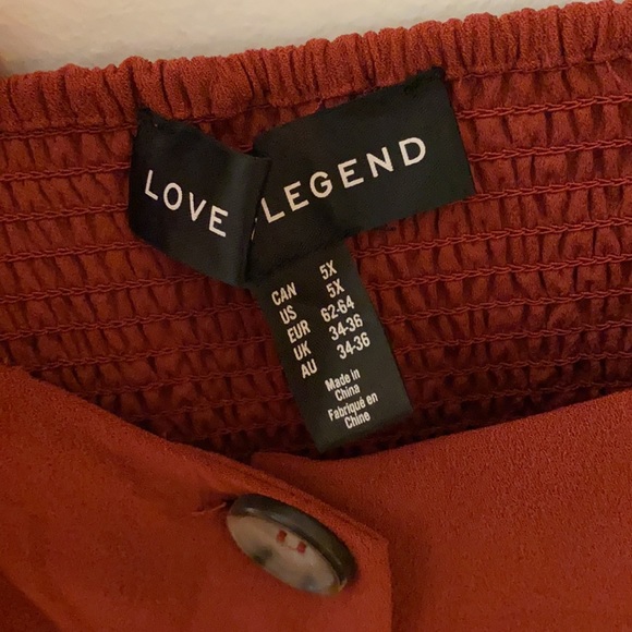 Burnt orange button dress - Picture 3 of 6